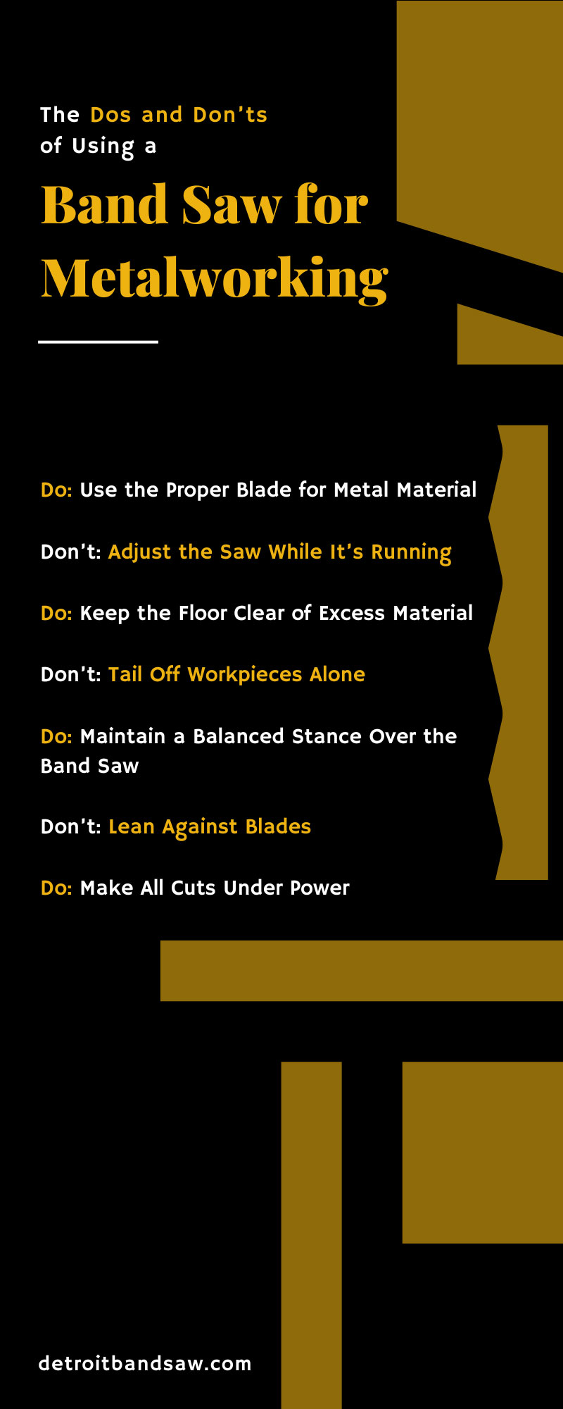 The Dos and Don’ts of Using a Band Saw for Metalworking